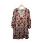 Natural Life Women’s Charlotte Flowy Dress in Pink Folk Floral Size XL Photo 1