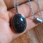 Blue Sandstone Stainless Steel Pendant Necklace Photo 7