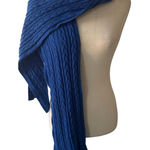 Talbots  Royal Blue Lambswool Crochet Scarf Photo 0
