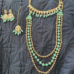 Indian Pakistani complete bridal wedding jewelry set Gold Photo 0