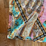 pink and yellow patterned paisley floral wrap silk midi skirt Size M Photo 3