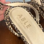 ABLE Scilia size 9.5 women’s strappy animal print block heel sandal Brown Photo 1
