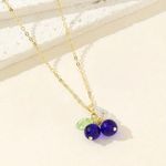 Blueberry Flower Necklace Gold Photo 2