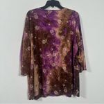 Vintage Y2K Floral Ruffled Tunic Top Fairy Artsy Whimsy Goth 2X Brittany Black Photo 3