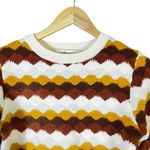 Molly green  Cropped Zig Zag Sweater Womens S Brown Retro Indie 70s Preppy Photo 2