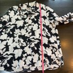 J.Jill Floral Linen Button Down Shirt Long Sleeve L Petite Church Office Summer Black Size undefined Photo 7