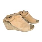 Etienne Aigner Suede Tie Up Wedge Sandals Shoes Size 9 Tan Photo 2