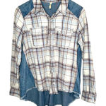 Free People Road Trip Getaway Long Sleeve Plaid Multimedia Top S Photo 0