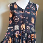 Bila vintage 90’s brown black Rayon dress safari elephant brown boho whimsi L Size L Photo 1