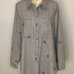 POL  striped embroidered button front shirt M Photo 0