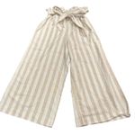 Marine layer  Caroline Pant in‎ Tan/White Stripe Wide Leg Flowy Hemp Size Small Photo 2