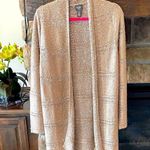 Chico’s Travelers Gold Sparkle Long Cardigan Sweater Size L Photo 0
