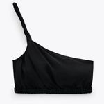 ZARA MOVING SALE Black One-Shoulder Twist Bra Top Photo 0