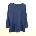J. JILL Solid Blue Boat Neck Long Sleeve Fleece Lined Side Zip Zippers Tunic Top Size XS Photo 9