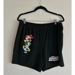Romwe Powerpuff Girls Cartoon Letter Graphic Biker Black Shorts Plus Size 3XL Photo 4