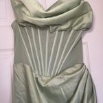 House Of CB Lulu Corset One-Shoulder Satin Midi Dress Photo 8