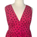 Torrid Midi Dress Fit Flare Deep V-neck Hot Pink Navy Butterfly Women’s Size 14 Photo 4