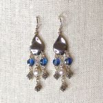 MICHAEL DAWKINS Starry Night Blue Topaz Cultured Pearl Sterling Silver Earrings Photo 5