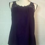 Truly Poppy Eggplant Purple Lacy Underlay Sleeveless Top Photo 1