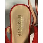 Red Suede Platform Heels Size 7.5 US Ankle Strap Block Heel Dress Pumps Bin2 Photo 6