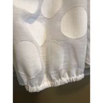 Chico's  Textured Polka-Dot Cold-Shoulder Optic White Top Shirt Blouse Size 1 Med Photo 3