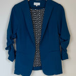 Skies Are Blue  Collarless Blazer 3/4 Sleeve Blue Sz XS Photo 0