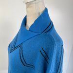 Vintage 80s Le Gaillard Acrylic Sweater Dress Blue Midi Size M Photo 7