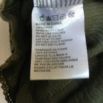 Paper Crane sleeveless top Small olive green boho embroidered flowers on front Photo 7