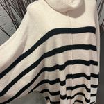 🌺F&F CREAM AND BLACK OVERSIZED STRIPED TURTLENECK SWEATER SIZE X Photo 1