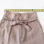 Reformation Fisher Cuffed Linen Paper Bag Pants High Waist Nude Khaki Beige Sz 4 Photo 5
