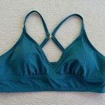 Freshwater Bikini Banded Long Top Sz XL Adjustable Strap Teal Snakeskin Texture Photo 0