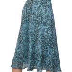 East 5th Vintage 90s  Teal Geometric Pattern Midi Skirt Photo 0