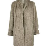 Kenneth Cole Women's Fuzzy Faux-Fur Teddy Jacket Coat in Beige Size Medium Photo 1
