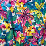 Vintage Dress Small Tropical Retro Swing 80s does 50s Vacation Cruise Pinup Boho Yellow Photo 5