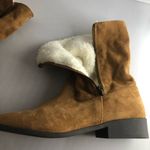 Maurice's Faux fur ankle boots Fold Over Women’s size 11 Tan Side Zipper EUC Photo 9