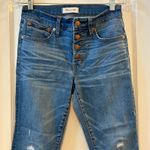Madewell  High Rise Button Fly Cropped Flare Jeans Distressed Frayed Hem Size 28 Photo 1