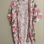 Show Me Your Mumu  Pink Roses Floral Short Sleeve Open Cardigan One Size Photo 0