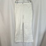 Paige ‎ High Rise Flare Jeans Raw Hem Crisp White Denim Pants Womens Size 31 Photo 1