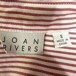 JOAN RIVERS Red White Striped Button Shirt Floral Embroidery Womens S Bohemian Photo 5