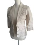 White House | Black Market WHBM Beige Bow Tie Back Blazer Jacket Size 00 Photo 3