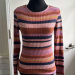 Sundance Bright Nights Cotton Blend Striped Sweater Pink Photo 0