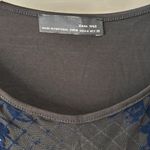 ZARA  Navy Blue Paisley Print Crop Top Womens Size‎ S Velvet Lined Photo 1