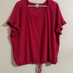 Cozy Casual  Crimson Ruffle Sleeve Blouse Photo 0
