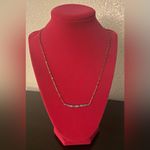 .925 Sterling Silver Blue Aquamarine Beaded Bar Necklace | India Photo 4