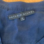 Antonio Melani Long Sleeve Black Silk Blouse Top Tie V-Neck Women's Medium Photo 6