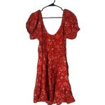Band of the Free Red Desiree Crimson Floral Puff Sleeve Mini Dress Women Sz L Size L Photo 1