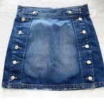 Current/Elliott Current Elliott Ballast Denim Jean Mini Skirt High Waisted Button Detail 28 Photo 2