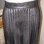 ZARA  Silver Metallic Pleated Midi Skirt Size Small Photo 2