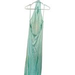 LAPOINTE Metallic Mint Green Halter Neckline Backless Satin Gown Dress Size 4 Photo 14