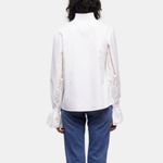 The Kooples  White Blouse With Broderie Anglaise Long Sleeve Top Sz‎ 2 (M) NEW Photo 1